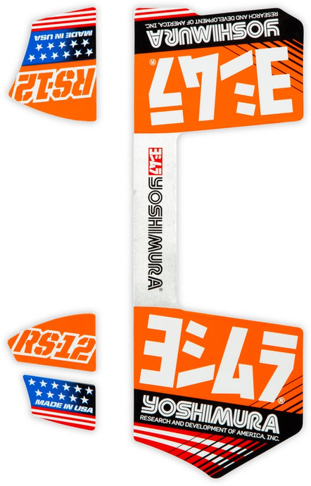 Yoshimura RS12-NB014 RS-12 Muffler Decal Set - Orange