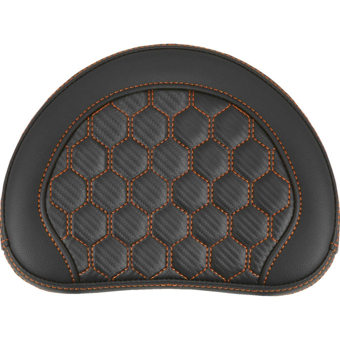 Saddlemen 051349ORA Sissy Bar Pad for Roadsofa HC Seats - Half-Moon with Orange Stitching