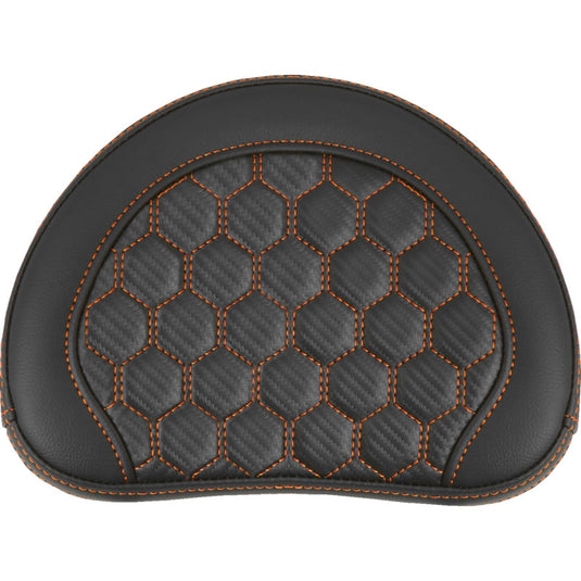 Saddlemen 051349ORA Sissy Bar Pad for Roadsofa HC Seats - Half-Moon with Orange Stitching