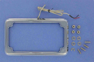 Cycle Visions CV-4616 Beveled License Plate Frame - Chrome with Plate Lights