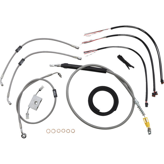 La Choppers LA-8157KT2-19 Complete Handlebar Cable/Brake & Clutch Line/Wire Kit - Stainless Braided
