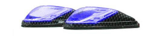 K&S Technologies 25-9550B LED Flush-Mount Mini Marker Lights - Bolt Mount - Carbon/Blue LED