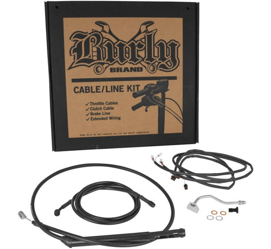 Burly Brand B30-1315 Extended Cable/Brake Line Kit for 15in. Ape Handlebar - Black