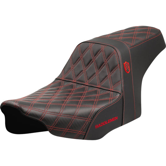 Saddlemen SC82307D4 Pro Series SDC Performance Gripper Seat without Drivers Backrest - Red Stitching