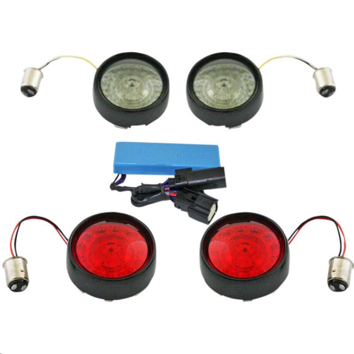 Custom Dynamics PB-SS-BB-B Probeam Bullet Bezel Turn Signal Conversion Kit - Black