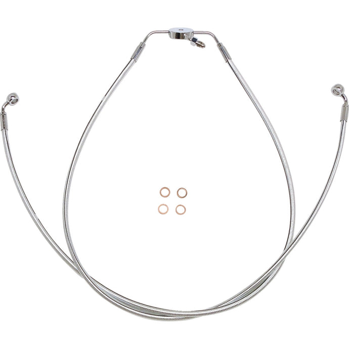 Magnum 37024 Designer Series DOT Braided Non-ABS Lower Brake Line Aeemblies - Sterling Chromite