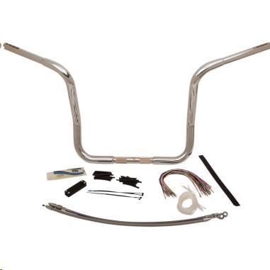 Fat Baggers, Inc. 909414 1-1/4in. EZ Install Handlebar Kit with Round Top Handlebars - Chrome