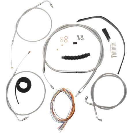 La Choppers LA-8230KT2-19 Complete Handlebar Cable/Brake & Clutch Line/Wire Kit - Stainless Braided