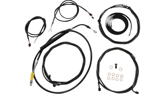 La Choppers LA-8058KT3-08B Complete Plug and Play Cable Kit - ABS - Black