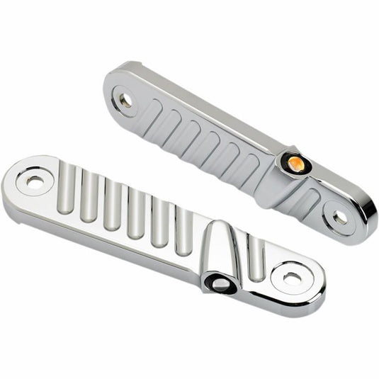 Joker Machine 05-210-3 Finned Streamliner Front LED Turn Signals - Chrome