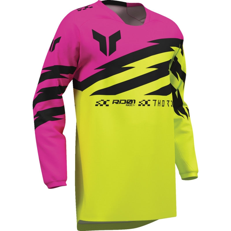Load image into Gallery viewer, Thor Launchmode Shockie Youth Jersey (X-Large, Acid/Fuchsia)
