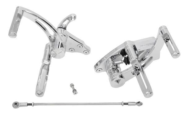 Accutronix FC103-SSC Forward Controls with Master Cylinder - Slotted - Chrome