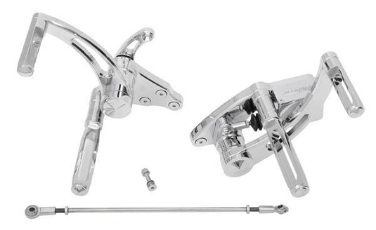Accutronix FC103-SSC Forward Controls with Master Cylinder - Slotted - Chrome