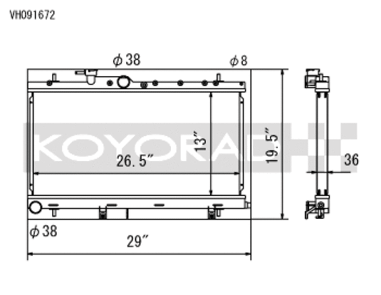 Koyo VH091672 KOY Racing Radiators