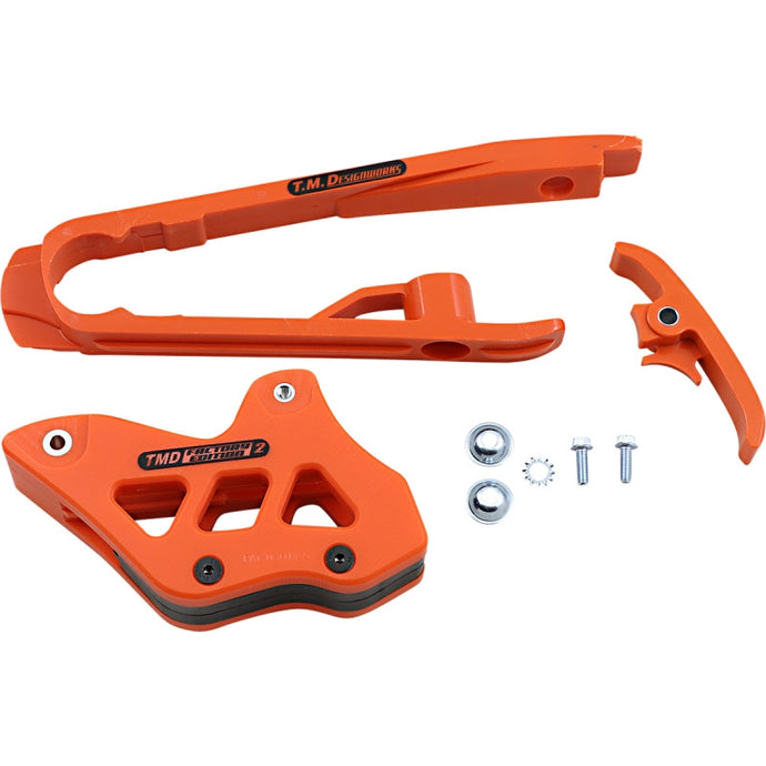 T.M. Designworks DCK-KT4-OR Dirt Cross Multi-Purpose Chain Slide-N-Guide Kit FE2 Guide - Orange