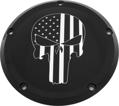 Custom Engraving Ltd PATR22-46BG Culture Derby Cover - Punisher - Black