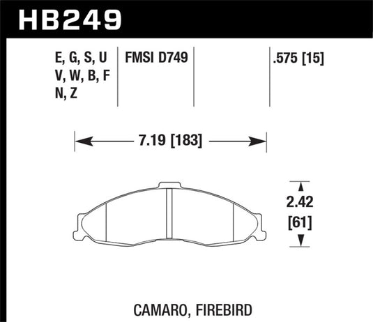 Hawk Performance HB249B.575 HAWK HPS 5.0 Brake Pad Sets