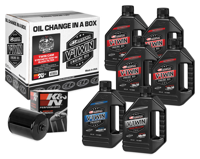 Maxima 90-119016PB Twin Cam Synthetic Oil Filter Kit with Black Filter - 20W50