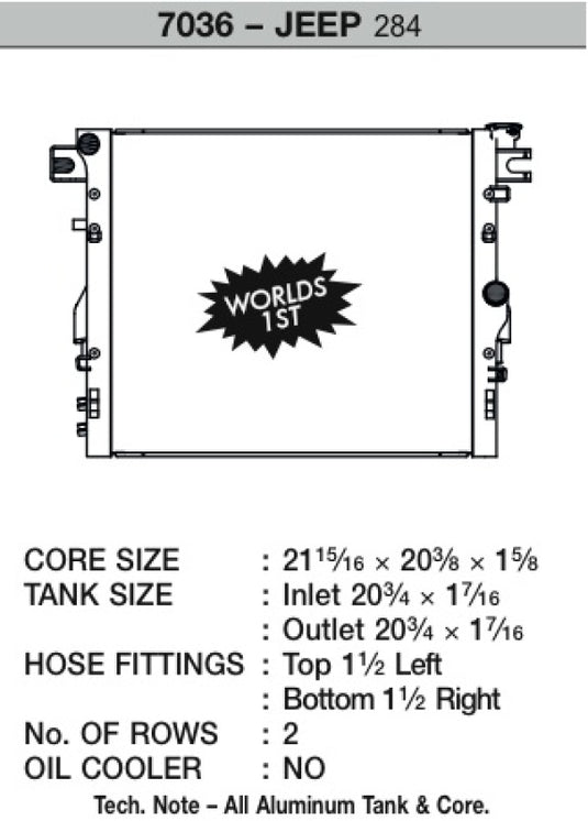 Csf 7036 CSF Radiators - Aluminum