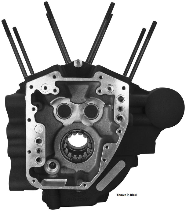 S&S Cycle 310-0369 Super Stock T2 Crankcase - 4 1/8in. Bore/Stock Bolt Pattern - Wrinkle Black