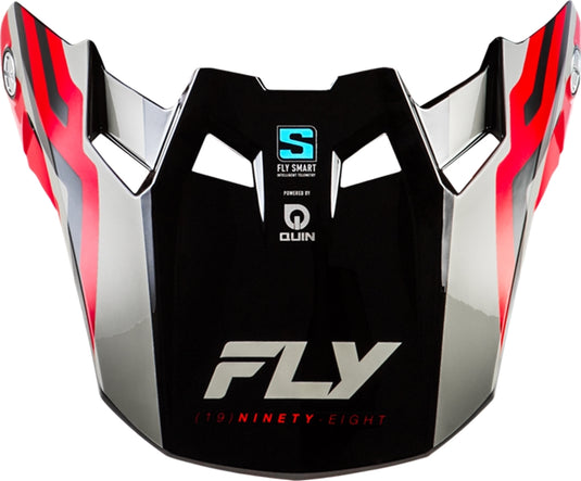 Fly Racing Visor for Fly Formula S Carbon Helmets - Byte Red Carbon/Red/Gray - YL-Sm