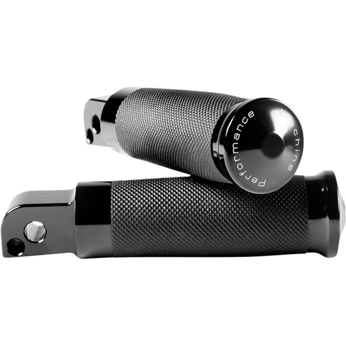 Performance Machine 0035-1237M-B Contour M8 Passenger Footpegs - Rubber Wrapped - Black
