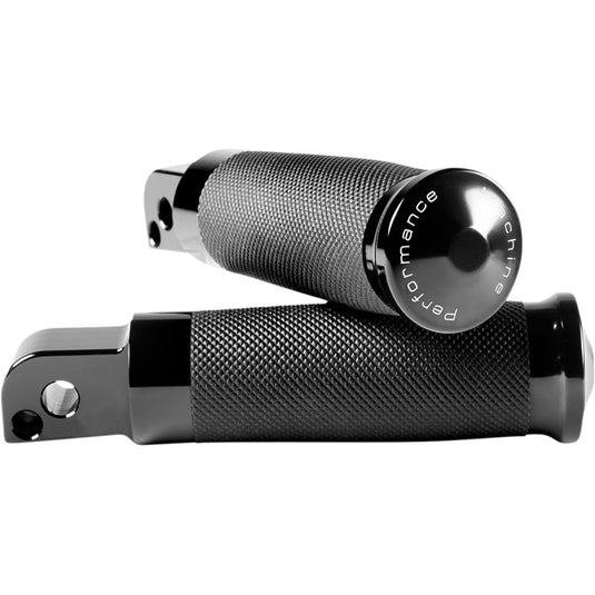 Performance Machine 0035-1237M-B Contour M8 Passenger Footpegs - Rubber Wrapped - Black