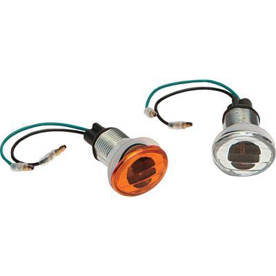 K&S Technologies 25-8280 Flush Mount Marker Lights - Flat Oval Mini/Amber Lens Single Filament