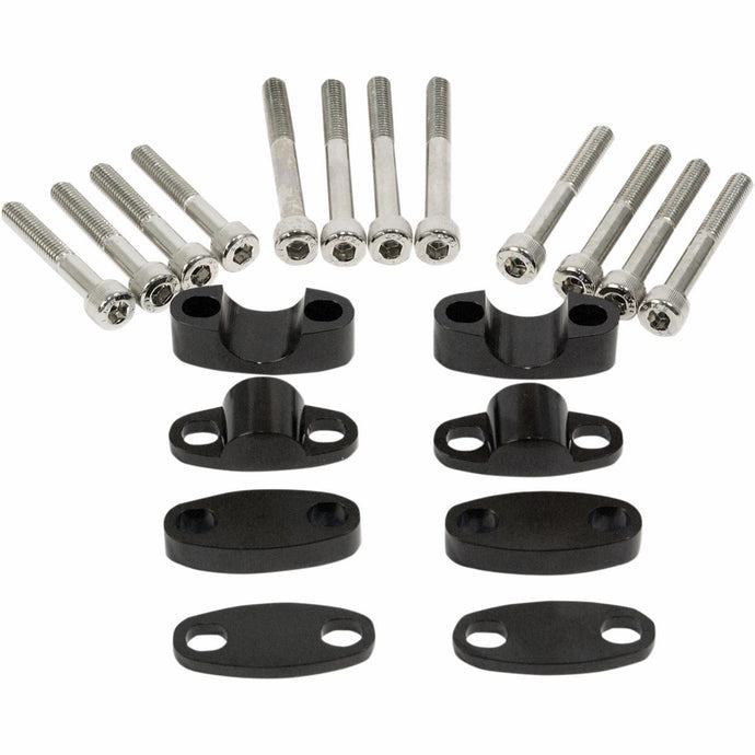 Emgo 23-09371 Handlebar Riser Kit for 7/8in. Bars - Black Anodized