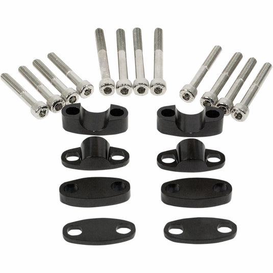 Emgo 23-09381 Handlebar Riser Kit for 1-1/8in. Bars - Black Anodized