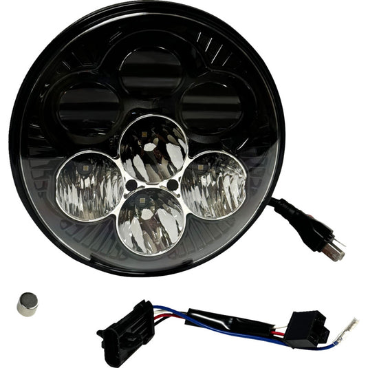 Custom Dynamics SD2-7-14 Shark Demon 7in. Round LED Headlight with Color Changing Backlight