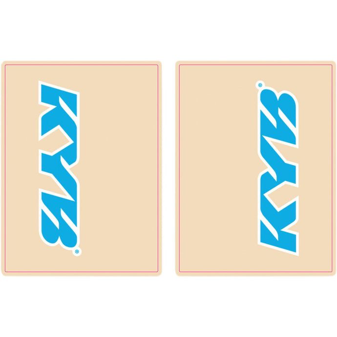 Flu Designs Inc. 01014 Upper Fork KYB Decal - Cyan blue/White
