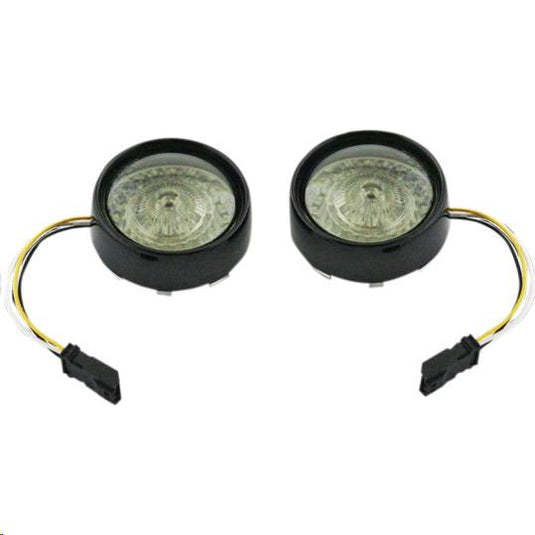 Custom Dynamics PB-BB-AW-JAEBS Bullet Bezel Turn Signal Inserts for Models with Jae Bases - Gloss Black/Smoke Lens