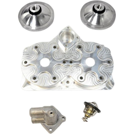 Bikeman Performance 04-316-H-RMK Billet Head Kit - High Altitude with Single Outlet Thermostat Housing