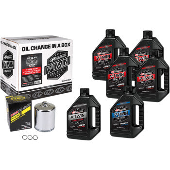 Maxima 90-119016PC Twin Cam Synthetic Oil Filter Kit with Chrome Filter - 20W50