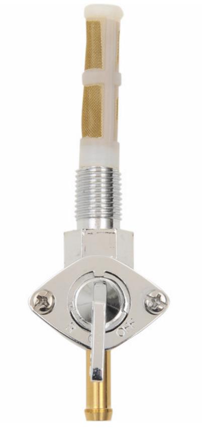 Drag Specialties 0705-0200 1/4in. NPT Petcock - Straight Fuel Outlet - Chrome