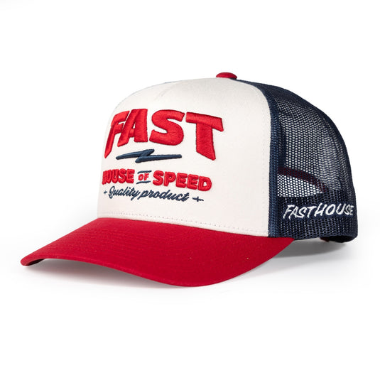 Fasthouse House Of Speed Hat (One Size Fits All, White/Red)