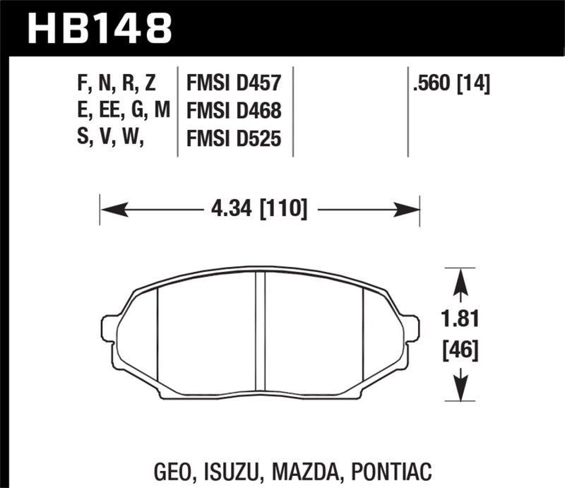 Load image into Gallery viewer, Hawk Performance HB148N.560 HAWK HP+ Brake Pad Sets
