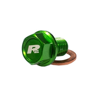 Rfx FXDB 20100 99GN Magnetic Drain Bolt - M10 x 15mm. x 1.25 - Green