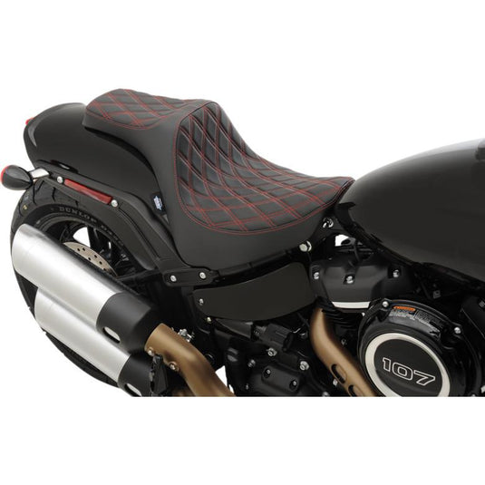 Drag Specialties 0802-1074 Predator III Seat - Double Diamond - Red Thread