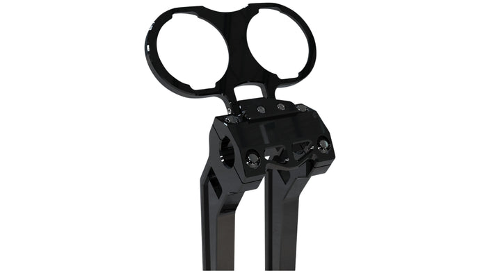 La Choppers LA-7397-02B Gauge Mount - Dual - Black Anodized