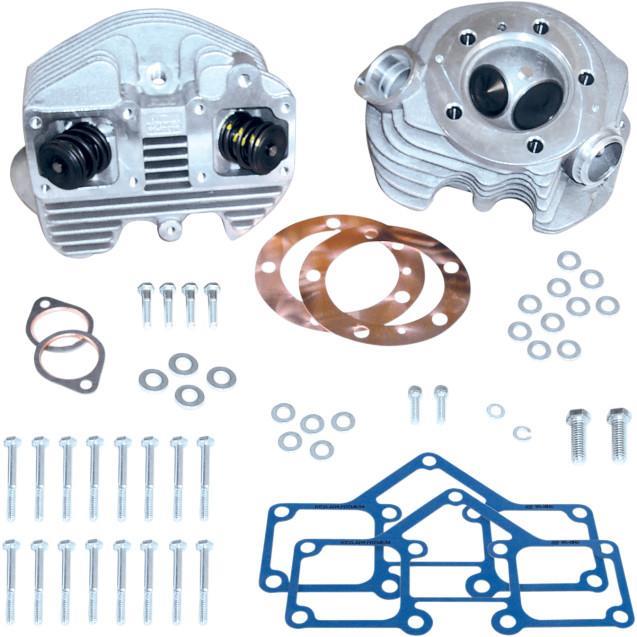 S&S Cycle 90-1499 Super Stock Cylinder Heads (Band Intake) - 3-5/8in. Bore - Natural Finish