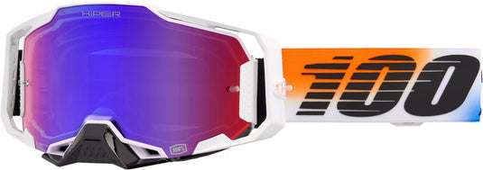 100% Armega Hiper Goggles (One Size Fits Most, United / Mirror Red / Blue Lens)