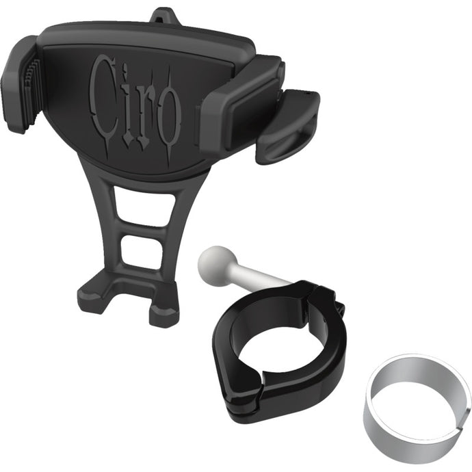 Ciro 50355 Constrictor Phone Holder - Black - Black 1-1/8in. | 1-1/4in. Handlebar Mount