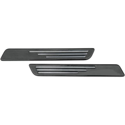 Drag Specialties 3501-0761 Saddlebag Latch Inserts - Ball-Milled Die-Casting - Black Powdercoat