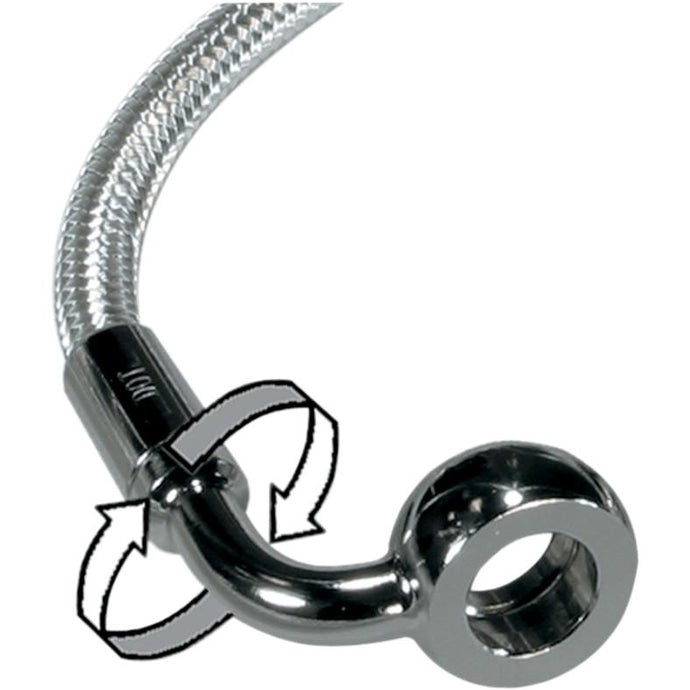 Magnum 36464SW Sterling Chromite II E-Z Align Single Disc Front Brake Line - 180deg. Top Angle - 64in.