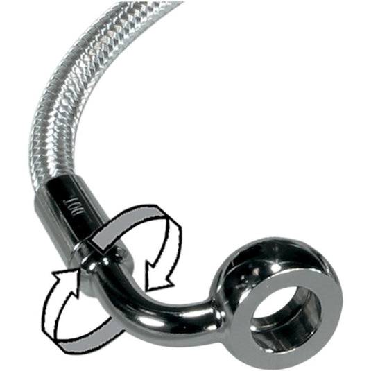 Magnum 36464SW Sterling Chromite II E-Z Align Single Disc Front Brake Line - 180deg. Top Angle - 64in.