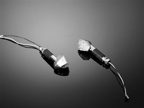 Highway Hawk HH-68-9273 LED Hexagon Turn Signal Sets - Long Stem - Chrome