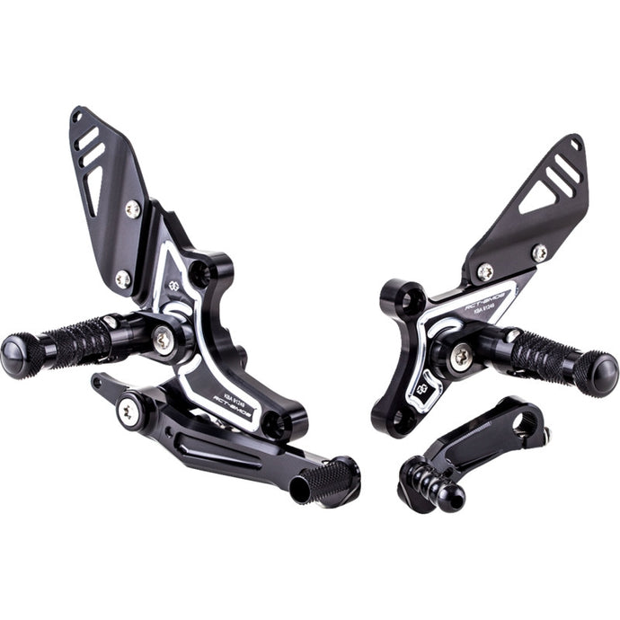 Gilles Tooling RCT10GT-BM08 RCT10GT Rearset - Black/Silver