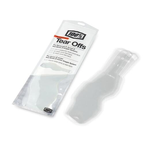 100% Replacement Tear-Offs for RC2/AC2/ST2 Goggles - 20pk